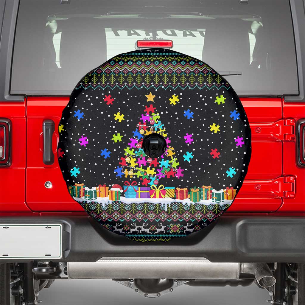 Autism Pine Christmas Spare Tire Cover Xmas Holiday Patterns - Wonder Print Shop