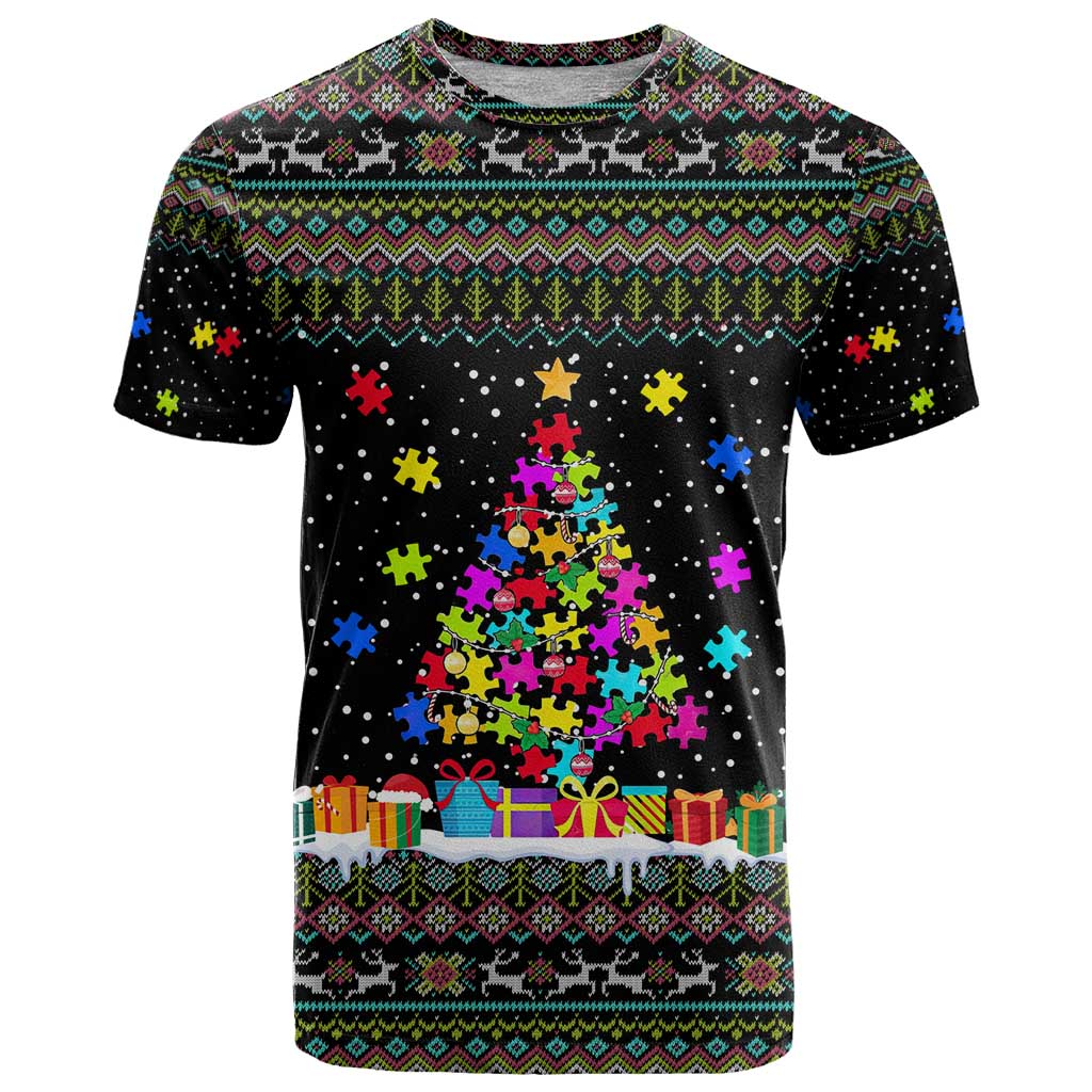 Autism Pine Christmas T Shirt Xmas Holiday Patterns - Wonder Print Shop