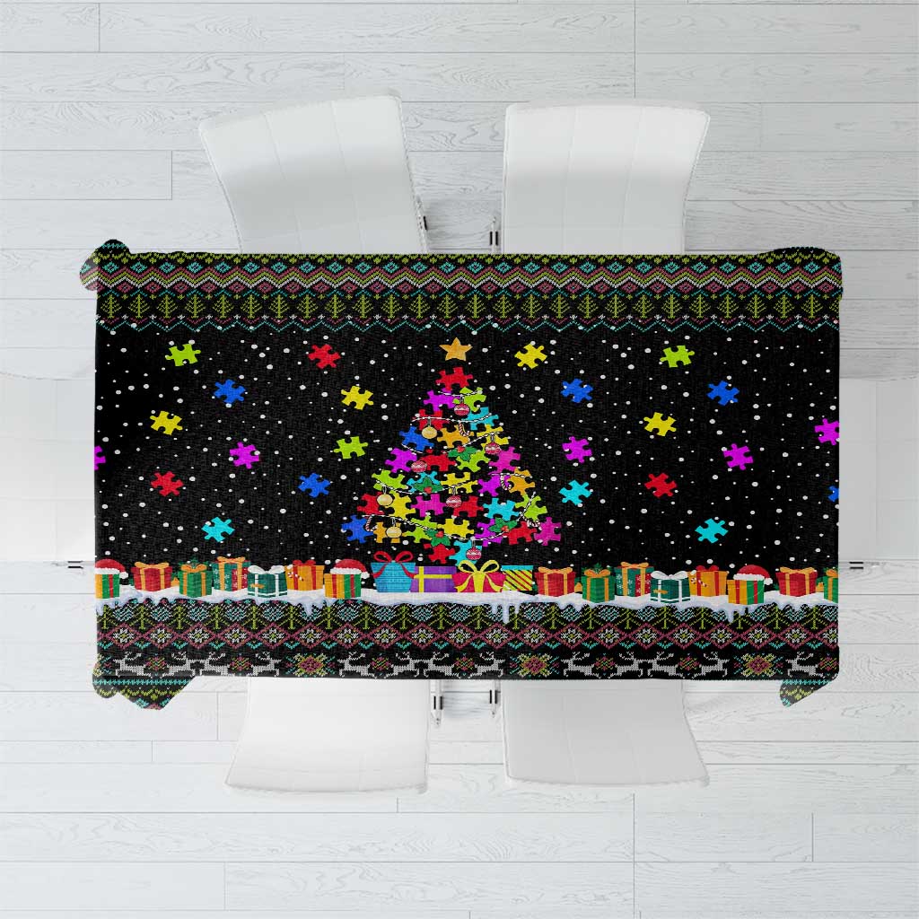 Autism Pine Christmas Tablecloth Xmas Holiday Patterns - Wonder Print Shop