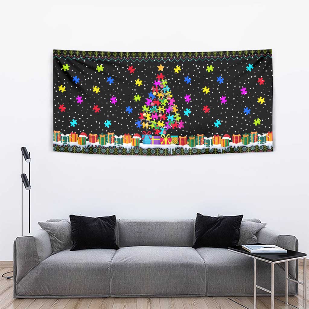 Autism Pine Christmas Tapestry Xmas Holiday Patterns - Wonder Print Shop