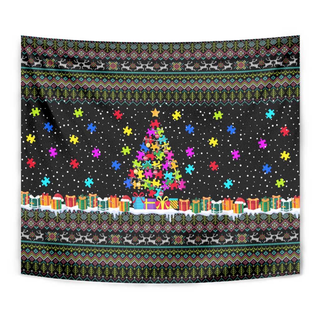 Autism Pine Christmas Tapestry Xmas Holiday Patterns - Wonder Print Shop