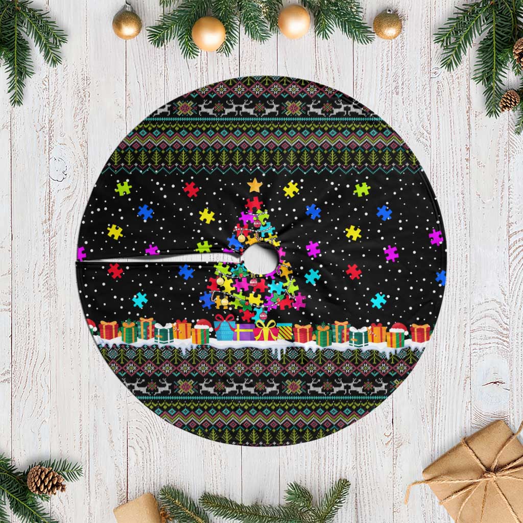 Autism Pine Christmas Tree Skirt Xmas Holiday Patterns - Wonder Print Shop