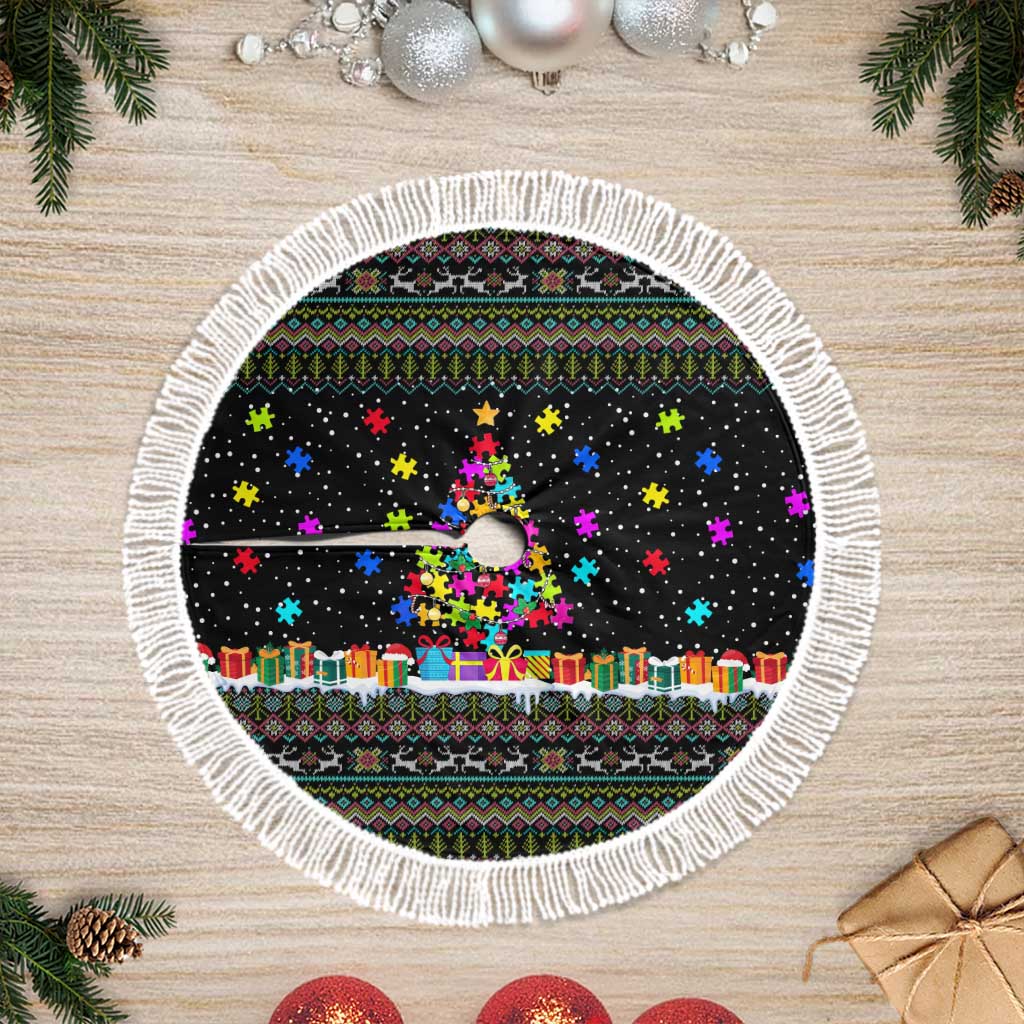 Autism Pine Christmas Tree Skirt Xmas Holiday Patterns - Wonder Print Shop