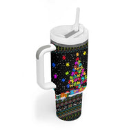 Autism Pine Christmas Tumbler With Handle Xmas Holiday Patterns - Wonder Print Shop