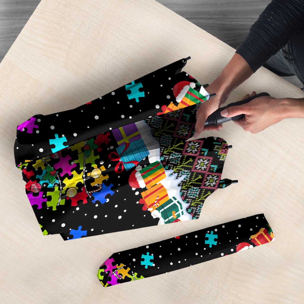 Autism Pine Christmas Umbrella Xmas Holiday Patterns - Wonder Print Shop