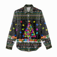 Autism Pine Christmas Women Casual Shirt Xmas Holiday Patterns - Wonder Print Shop
