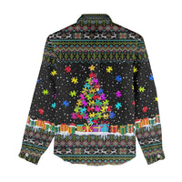 Autism Pine Christmas Women Casual Shirt Xmas Holiday Patterns - Wonder Print Shop
