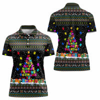 Autism Pine Christmas Women Polo Shirt Xmas Holiday Patterns - Wonder Print Shop