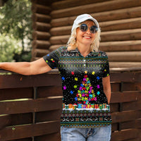 Autism Pine Christmas Women Polo Shirt Xmas Holiday Patterns - Wonder Print Shop