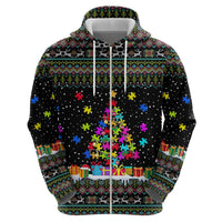 Autism Pine Christmas Zip Hoodie Xmas Holiday Patterns - Wonder Print Shop