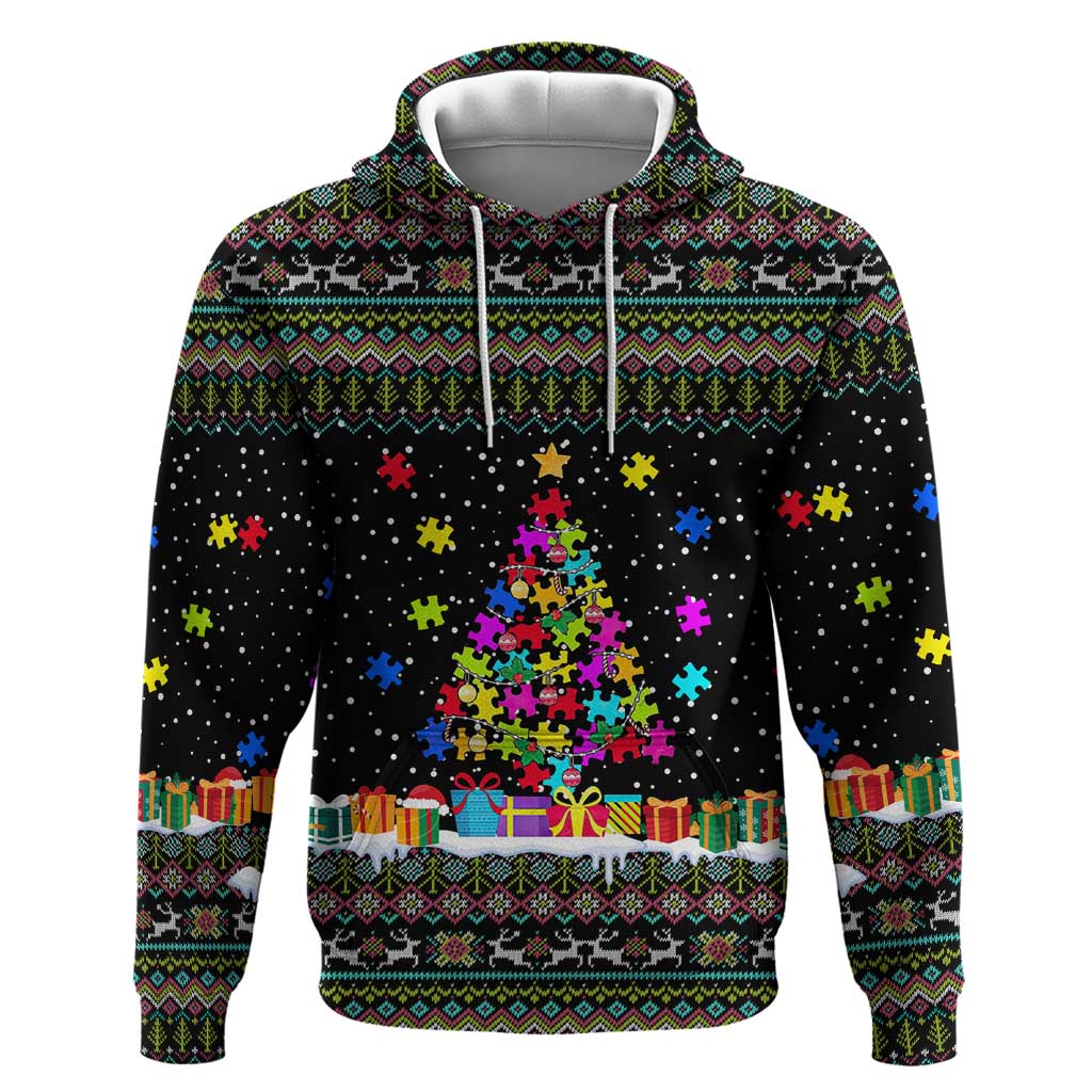 Autism Pine Christmas Zip Hoodie Xmas Holiday Patterns - Wonder Print Shop
