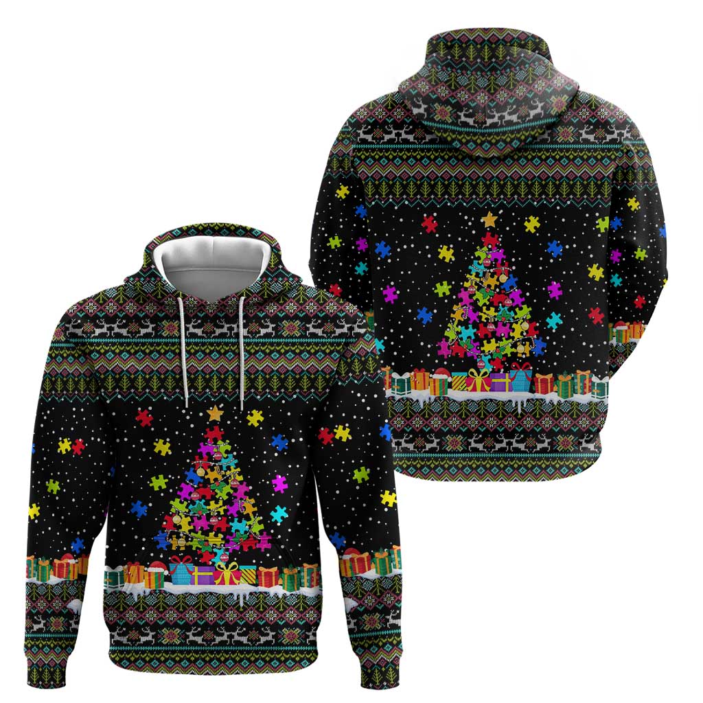 Autism Pine Christmas Zip Hoodie Xmas Holiday Patterns - Wonder Print Shop