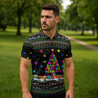 Autism Pine Christmas Zipper Polo Shirt Xmas Holiday Patterns - Wonder Print Shop