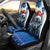 Kosovo Christmas Car Seat Cover with Santa Wolf Snowflakes Blue Pattern and National Emblem - Wonder Print Shop