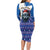 Kosovo Christmas Family Matching Long Sleeve Bodycon Dress and Hawaiian Shirt with Santa Wolf Snowflakes Blue Pattern and National Emblem - Wonder Print Shop