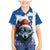Kosovo Christmas Family Matching Mermaid Dress and Hawaiian Shirt with Santa Wolf Snowflakes Blue Pattern and National Emblem - Wonder Print Shop