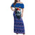 Kosovo Christmas Family Matching Off Shoulder Maxi Dress and Hawaiian Shirt with Santa Wolf Snowflakes Blue Pattern and National Emblem - Wonder Print Shop