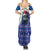 Kosovo Christmas Family Matching Summer Maxi Dress and Hawaiian Shirt with Santa Wolf Snowflakes Blue Pattern and National Emblem - Wonder Print Shop