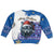 Kosovo Christmas Kid Ugly Christmas Sweater with Santa Wolf Snowflakes Blue Pattern and National Emblem - Wonder Print Shop
