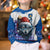 Kosovo Christmas Kid Ugly Christmas Sweater with Santa Wolf Snowflakes Blue Pattern and National Emblem - Wonder Print Shop