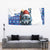 Kosovo Christmas Tapestry with Santa Wolf Snowflakes Blue Pattern and National Emblem - Wonder Print Shop