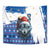 Kosovo Christmas Tapestry with Santa Wolf Snowflakes Blue Pattern and National Emblem - Wonder Print Shop