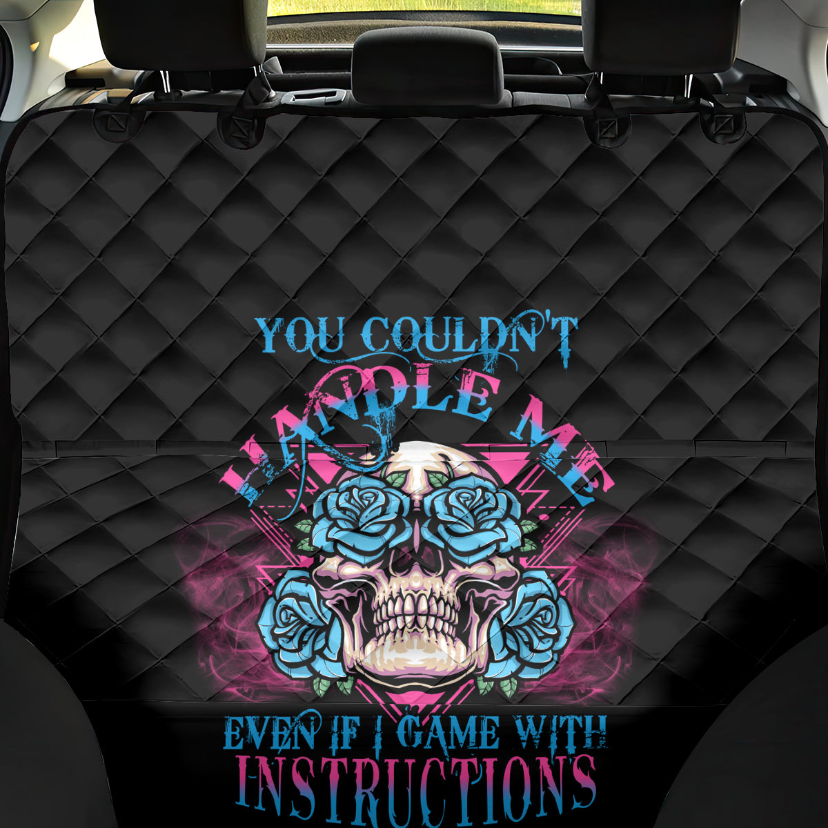 You Couldn't Handle Me Triangle Skull Back Car Seat Cover - Wonder Print Shop