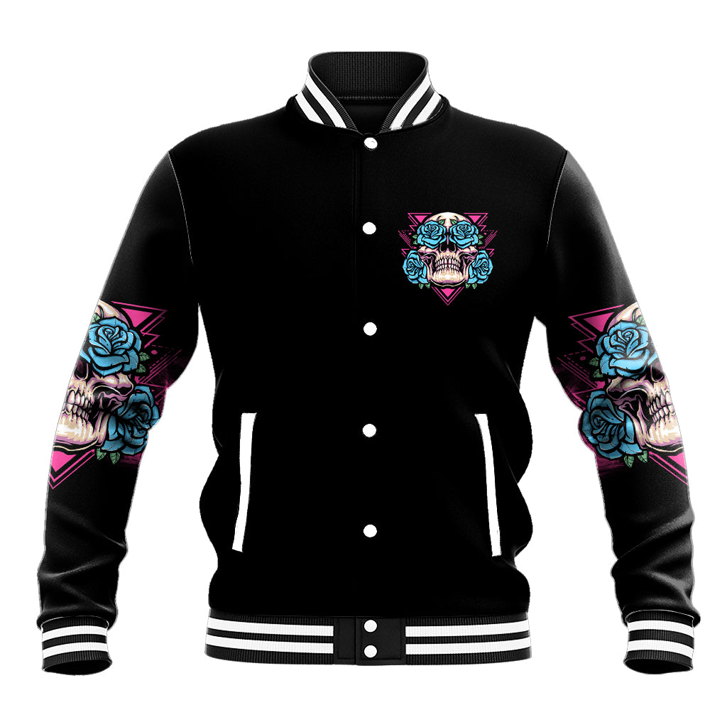 You Couldn't Handle Me Triangle Skull Baseball Jacket - Wonder Print Shop