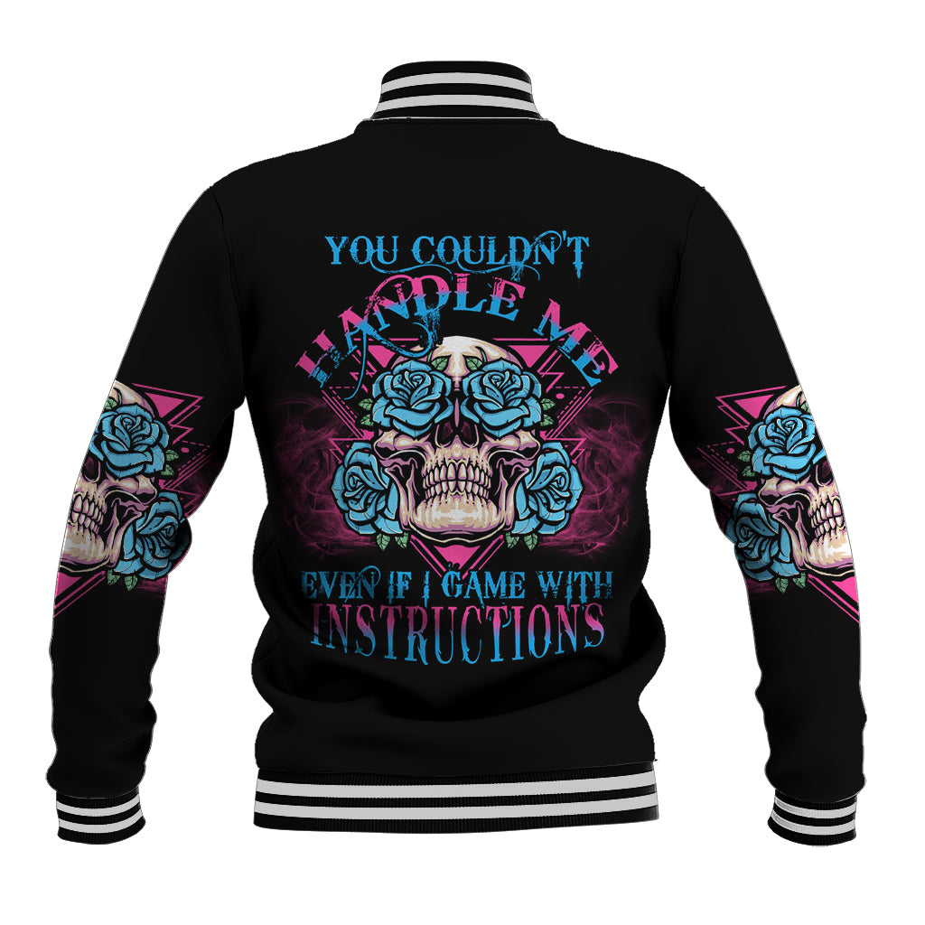 You Couldn't Handle Me Triangle Skull Baseball Jacket - Wonder Print Shop