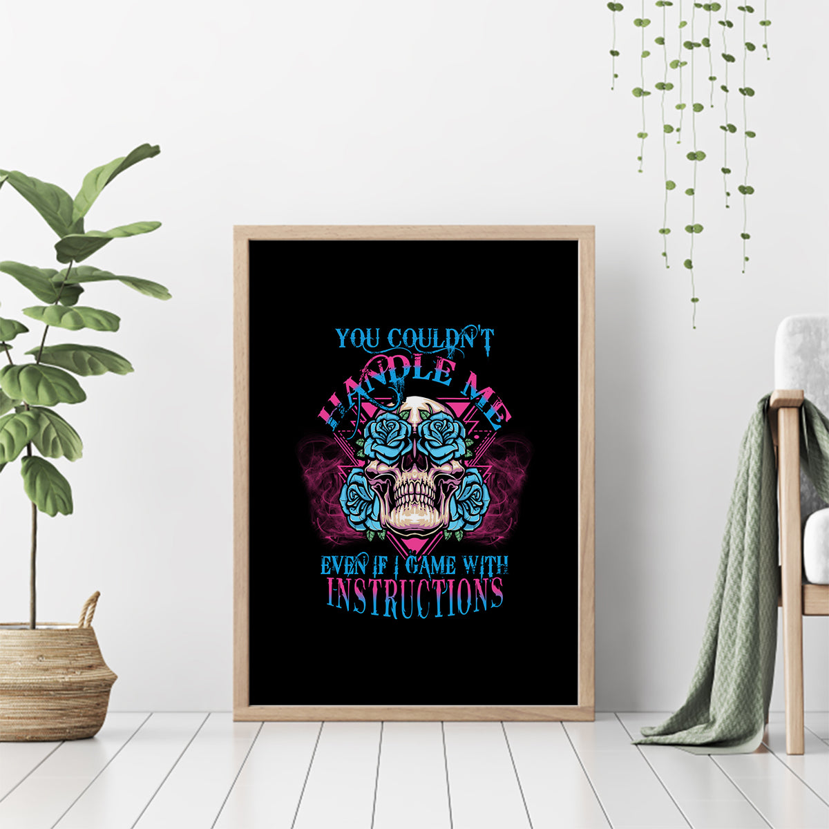You Couldn't Handle Me Triangle Skull Canvas Wall Art - Wonder Print Shop