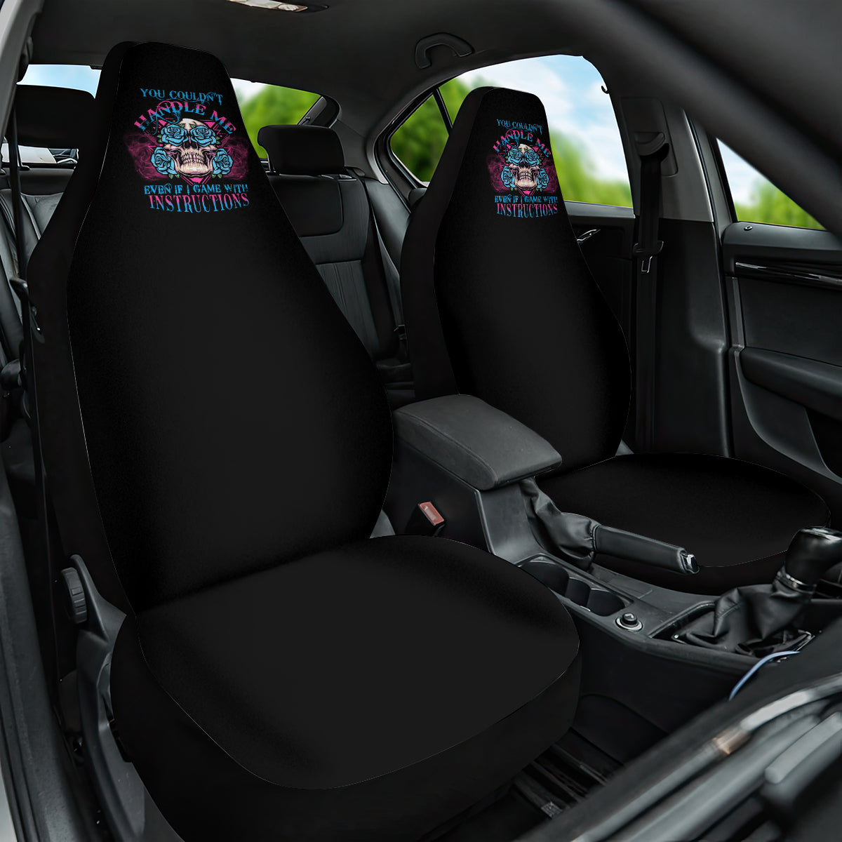 You Couldn't Handle Me Triangle Skull Car Seat Cover - Wonder Print Shop