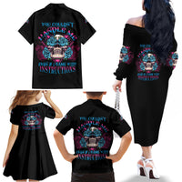 You Couldn't Handle Me Triangle Skull Family Matching Off Shoulder Long Sleeve Dress and Hawaiian Shirt - Wonder Print Shop