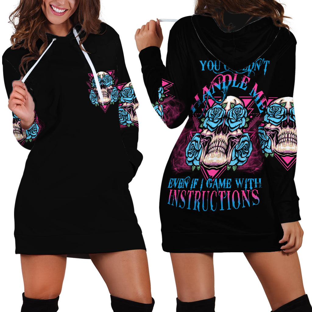 You Couldn't Handle Me Triangle Skull Hoodie Dress - Wonder Print Shop