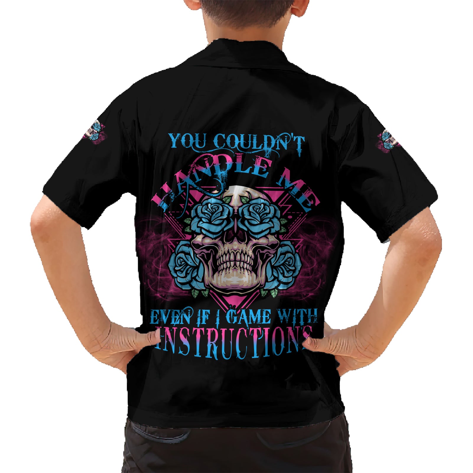 You Couldn't Handle Me Triangle Skull Kid Hawaiian Shirt - Wonder Print Shop