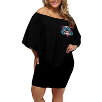 You Couldn't Handle Me Triangle Skull Off Shoulder Short Dress - Wonder Print Shop