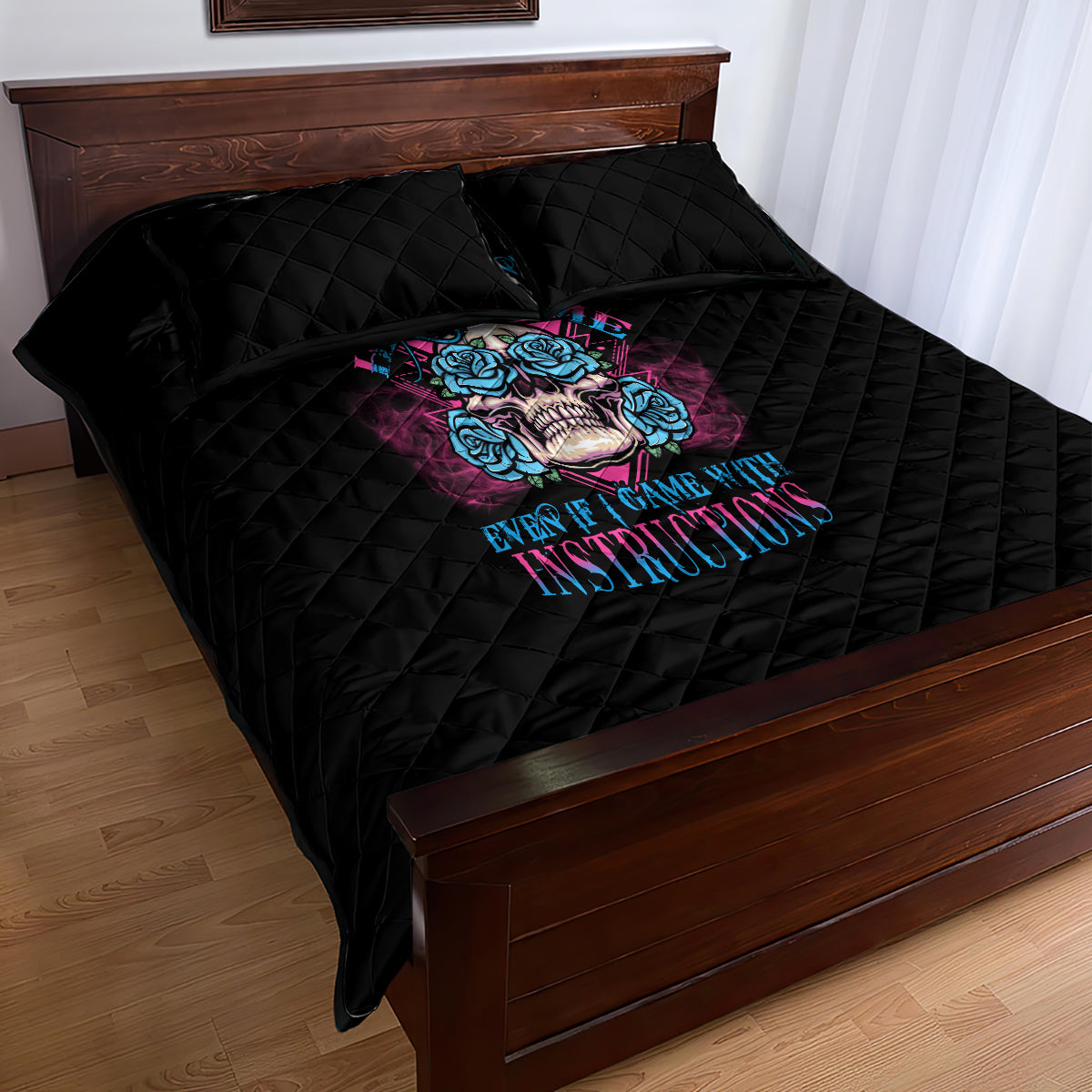 You Couldn't Handle Me Triangle Skull Quilt Bed Set - Wonder Print Shop