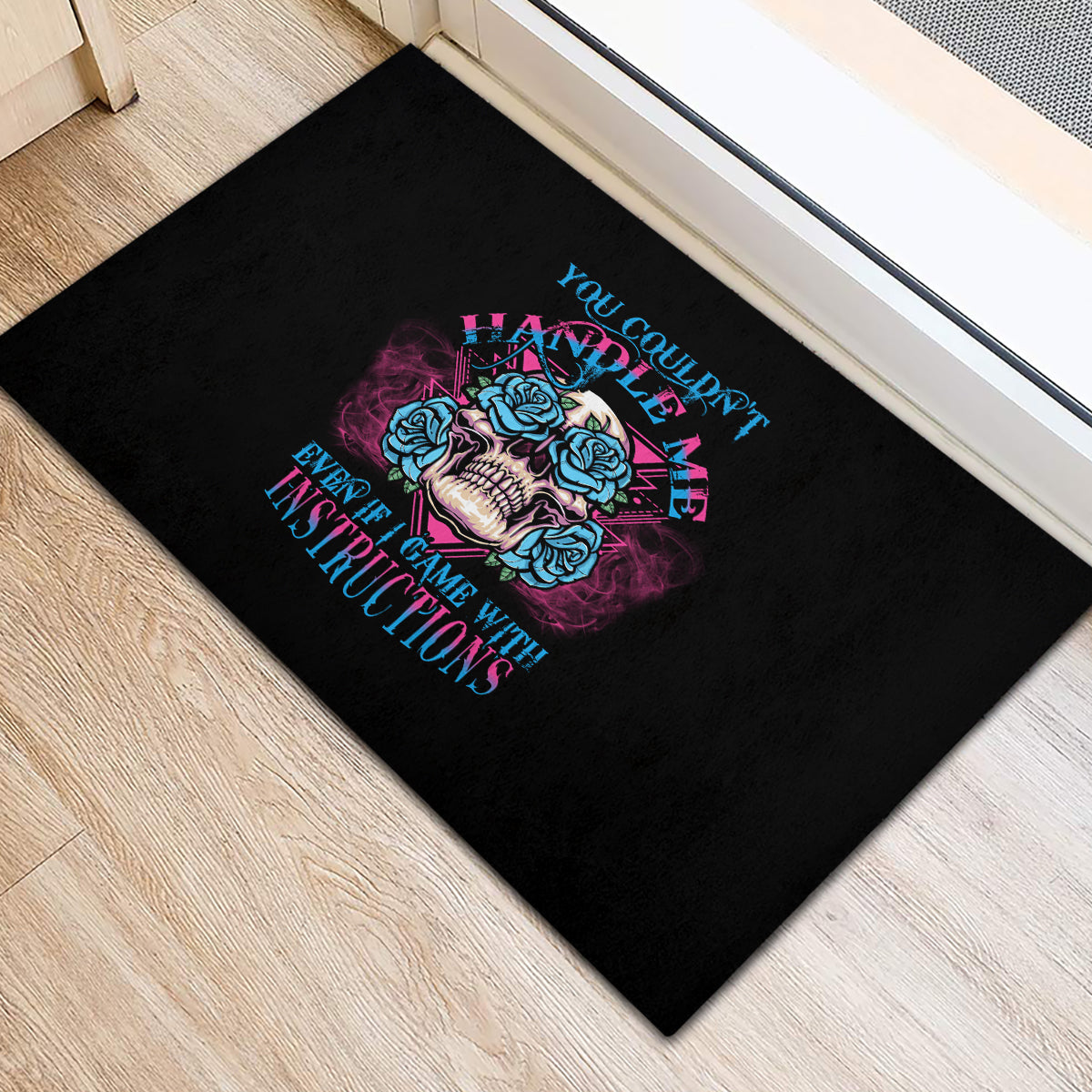 You Couldn't Handle Me Triangle Skull Rubber Doormat - Wonder Print Shop