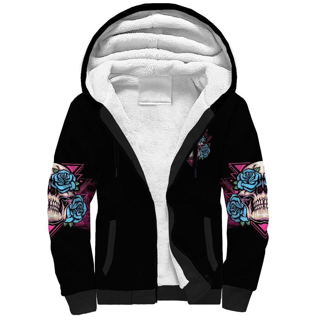 You Couldn't Handle Me Triangle Skull Sherpa Hoodie - Wonder Print Shop