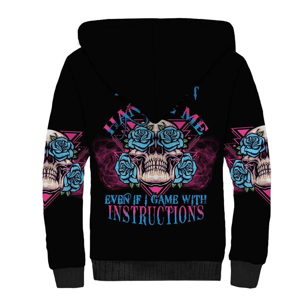 You Couldn't Handle Me Triangle Skull Sherpa Hoodie - Wonder Print Shop