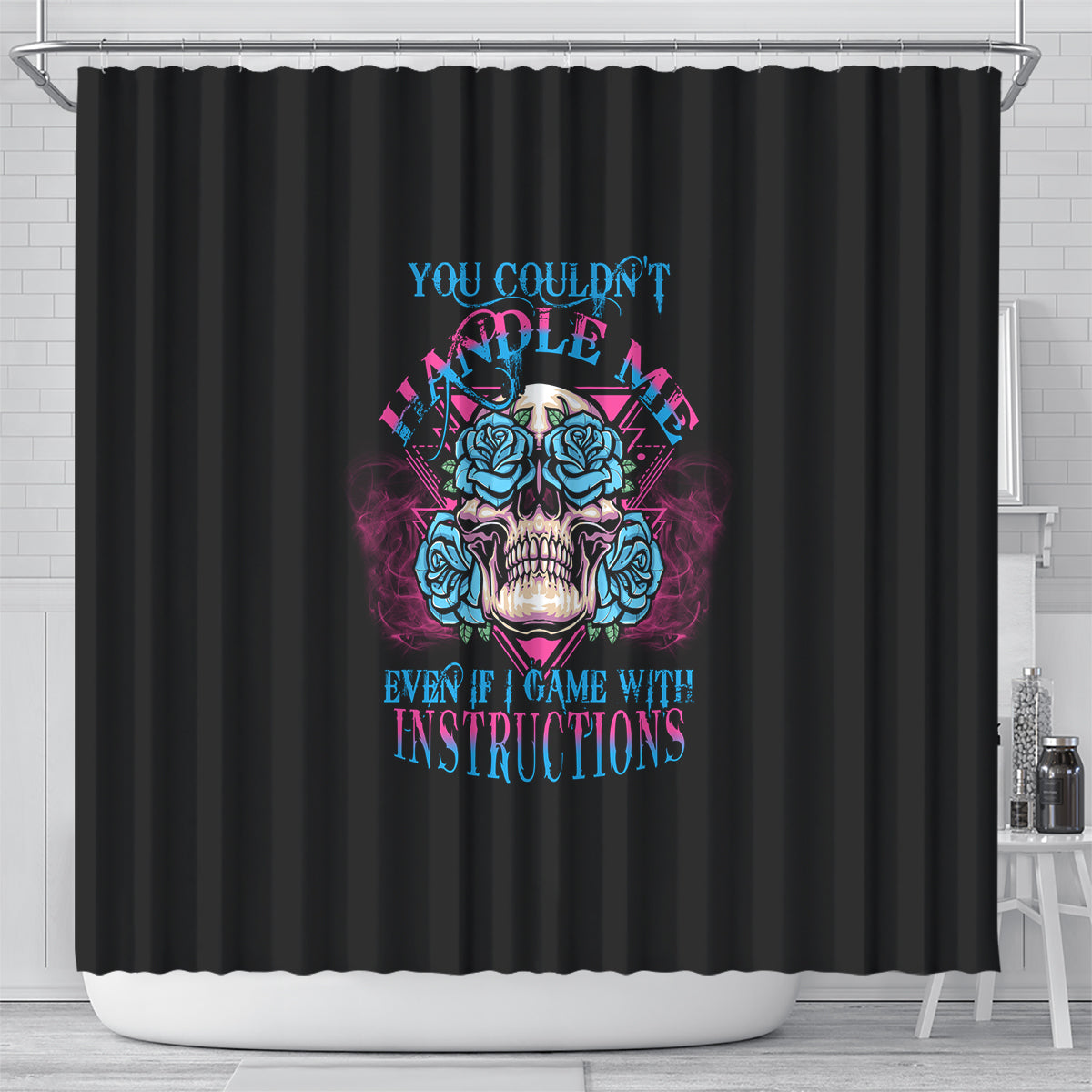 you-couldnt-handle-me-triangle-skull-shower-curtain