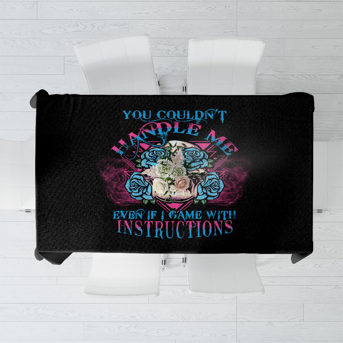 You Couldn't Handle Me Triangle Skull Tablecloth - Wonder Print Shop