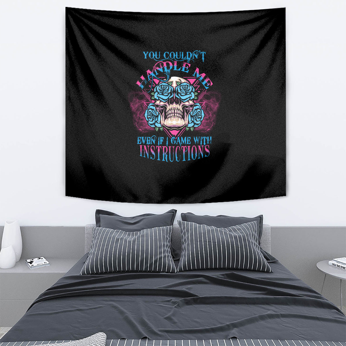 You Couldn't Handle Me Triangle Skull Tapestry - Wonder Print Shop
