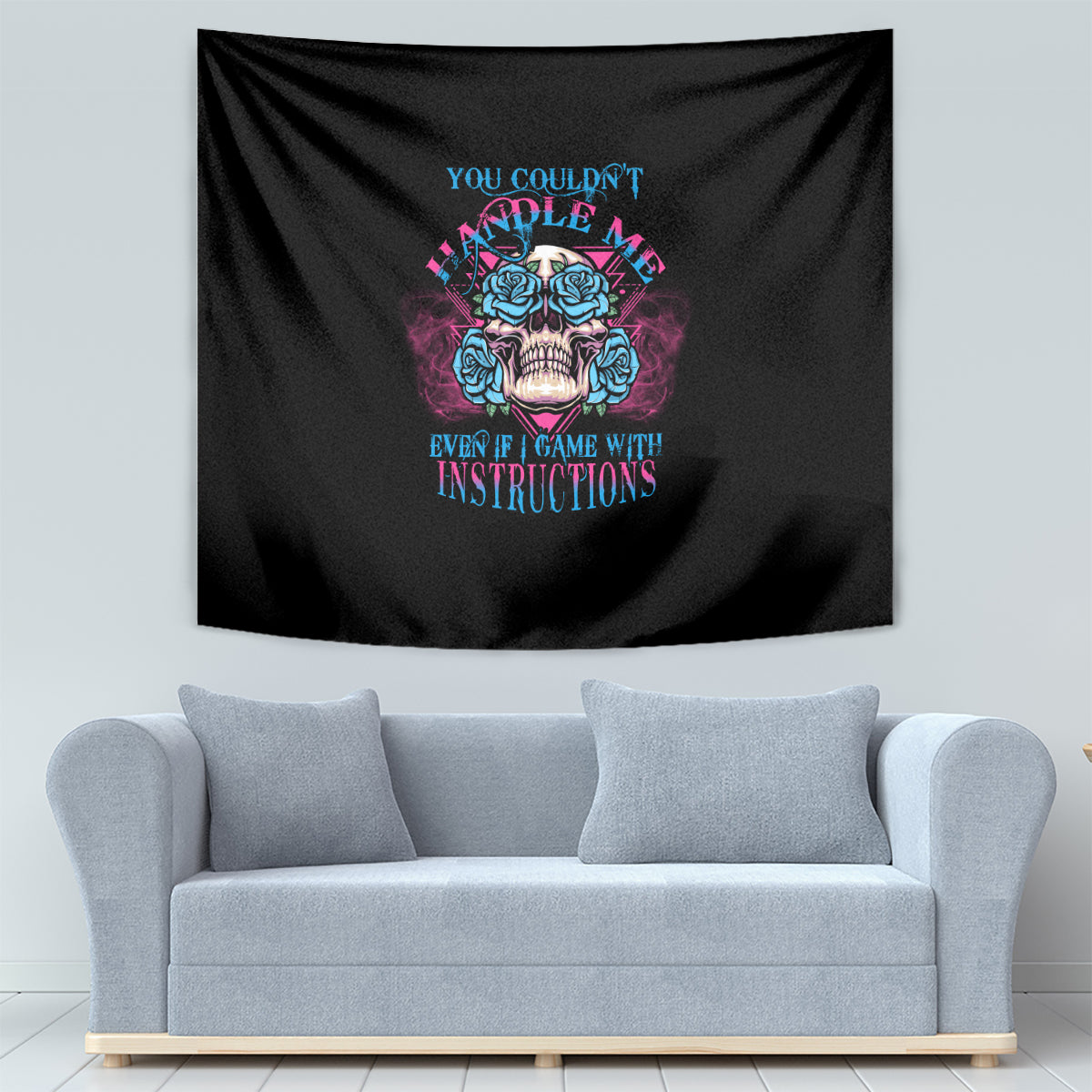 You Couldn't Handle Me Triangle Skull Tapestry - Wonder Print Shop