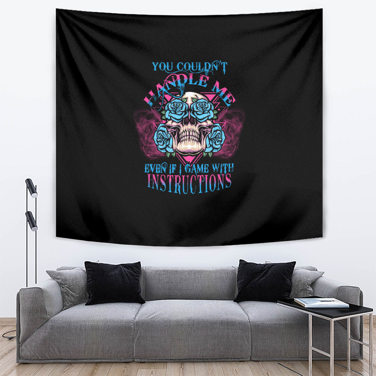 You Couldn't Handle Me Triangle Skull Tapestry - Wonder Print Shop