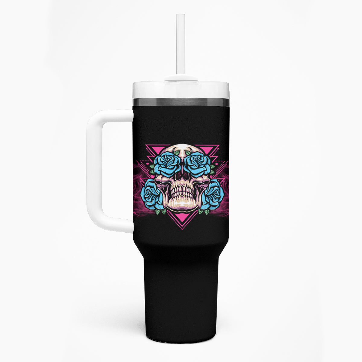 You Couldn't Handle Me Triangle Skull Tumbler With Handle - Wonder Print Shop