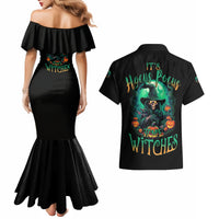 Hocus Pocus Halloween Couples Matching Mermaid Dress and Hawaiian Shirt - Wonder Print Shop