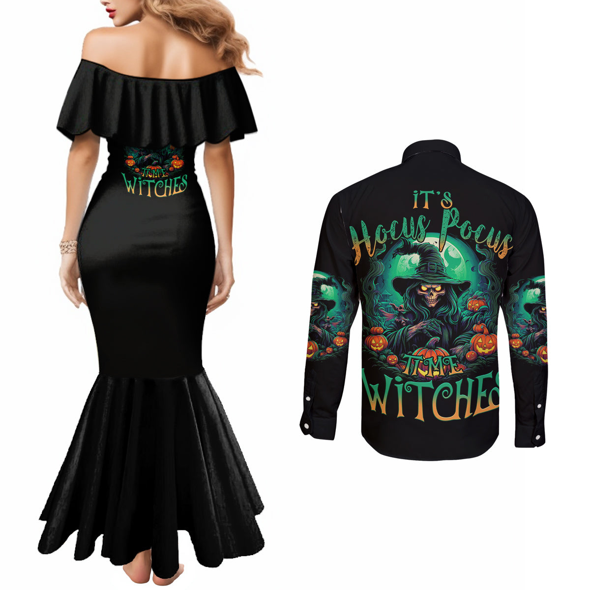 hocus-pocus-halloween-couples-matching-mermaid-dress-and-long-sleeve-button-shirt
