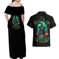 Hocus Pocus Halloween Couples Matching Off Shoulder Maxi Dress and Hawaiian Shirt - Wonder Print Shop