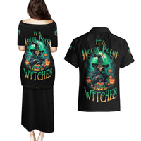 Hocus Pocus Halloween Couples Matching Puletasi Dress and Hawaiian Shirt - Wonder Print Shop