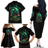 Hocus Pocus Halloween Family Matching Off Shoulder Long Sleeve Dress and Hawaiian Shirt - Wonder Print Shop